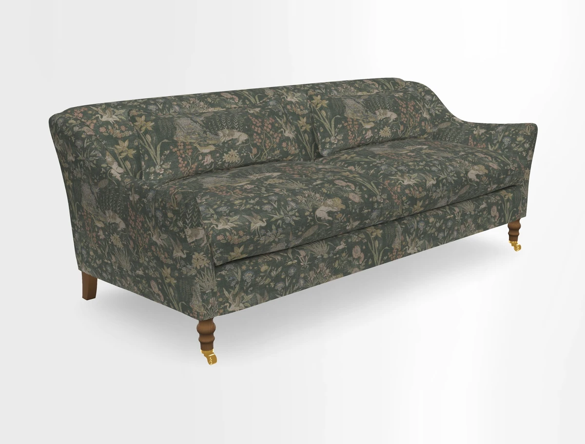 Cromer 3 Seater Sofa in RHS Botanicals Henry Moon Lions Tail Terracotta