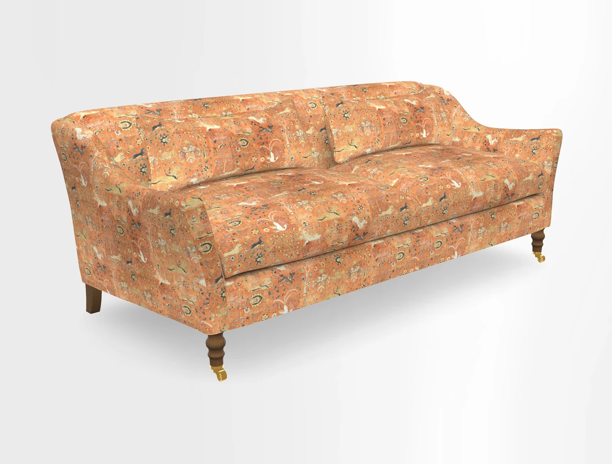 Cromer 3 Seater Sofa in RHS Botanicals Henry Moon Lions Tail Terracotta