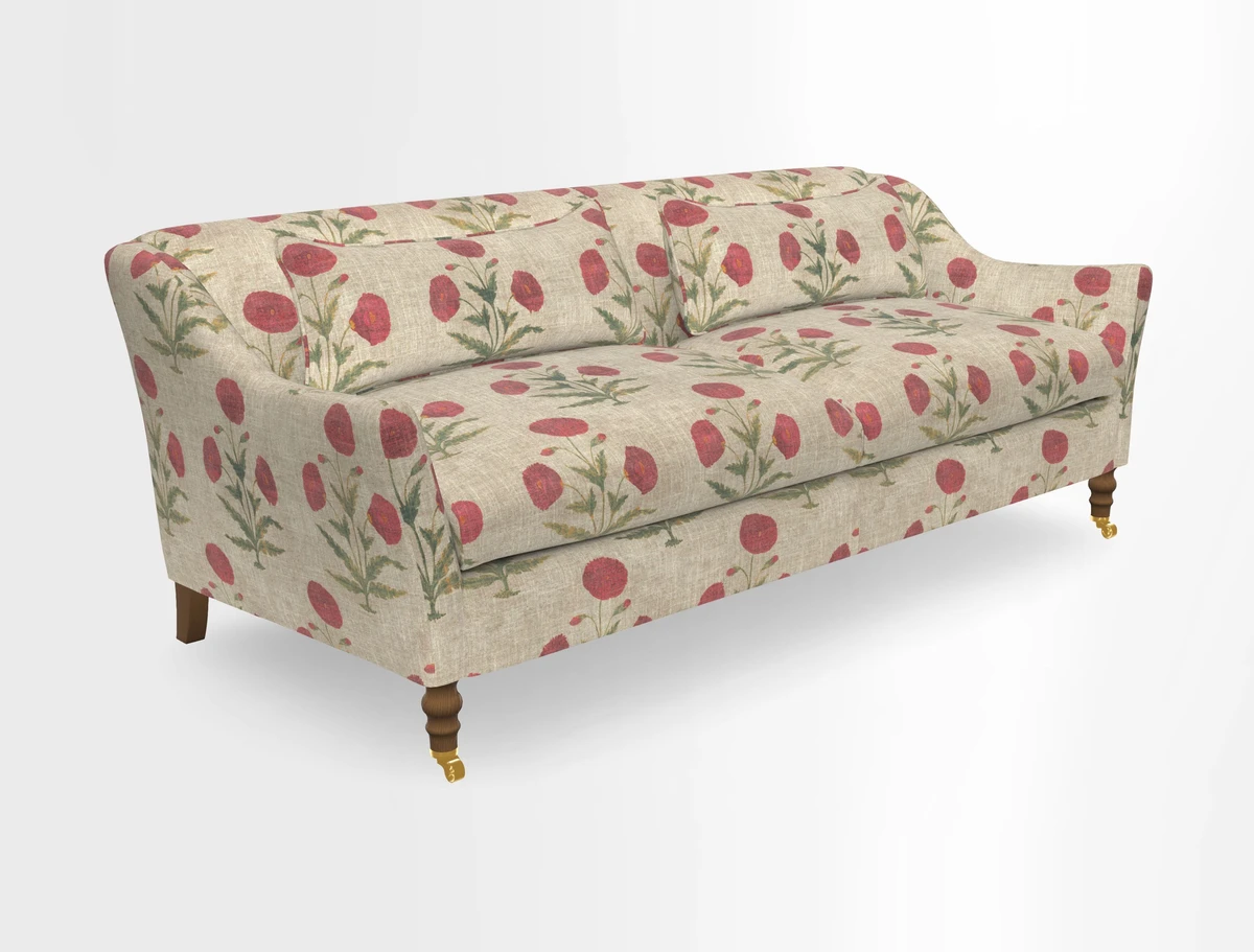 Cromer 3 Seater Sofa in RHS Botanicals Henry Moon Lions Tail Terracotta