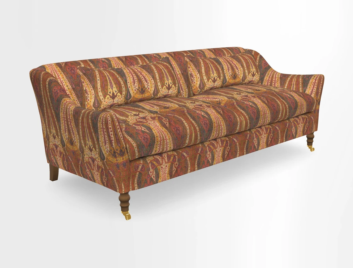 Cromer 3 Seater Sofa in RHS Botanicals Henry Moon Lions Tail Terracotta