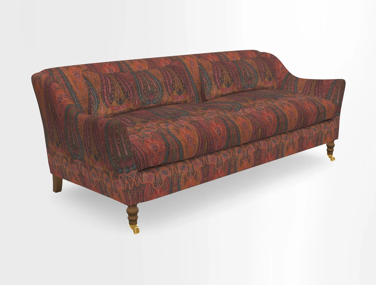 Cromer 3 Seater Sofa in RHS Botanicals Henry Moon Lions Tail Terracotta
