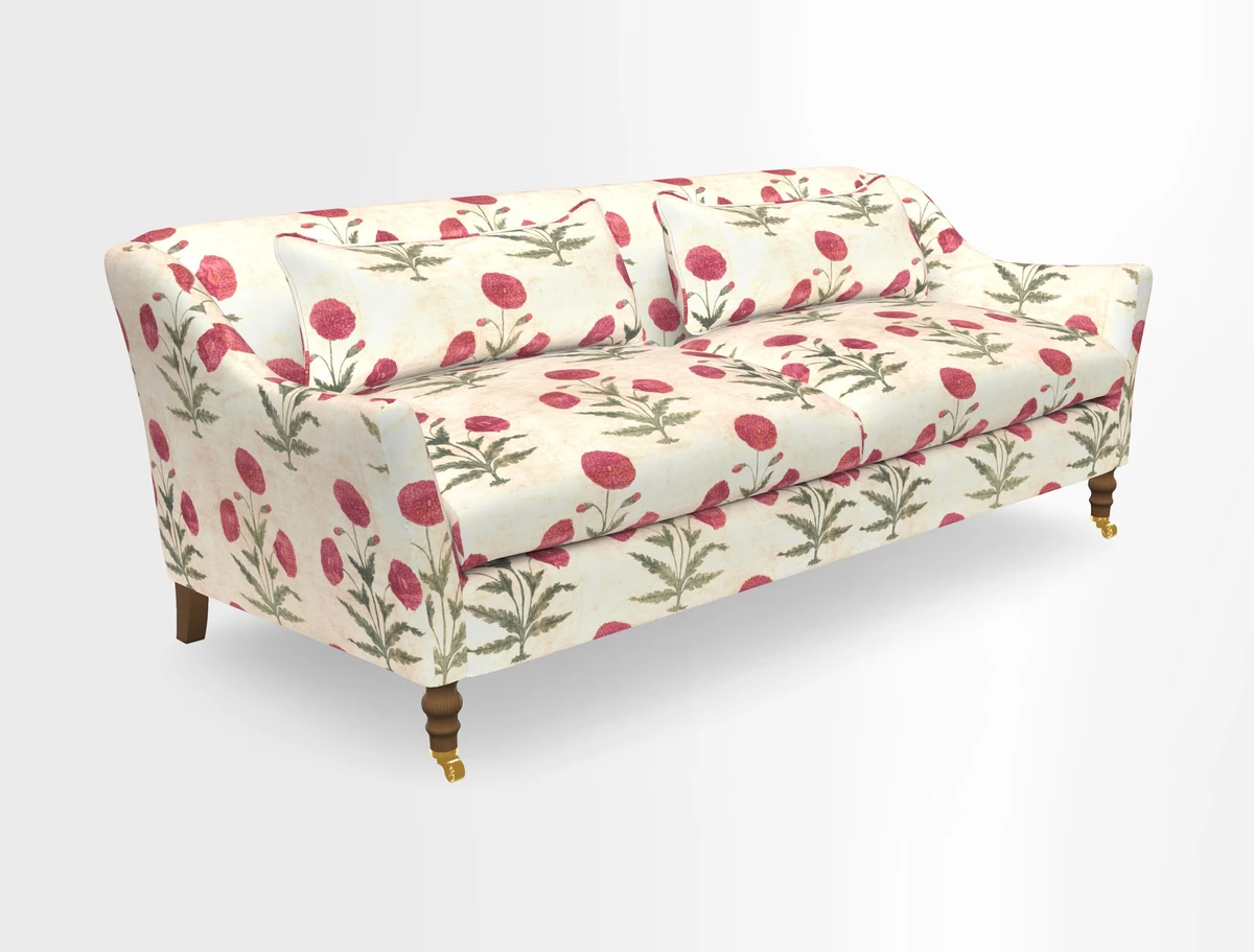 Cromer 3 Seater Sofa in RHS Botanicals Henry Moon Lions Tail Terracotta