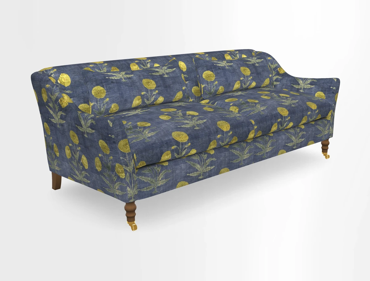 Cromer 3 Seater Sofa in RHS Botanicals Henry Moon Lions Tail Terracotta