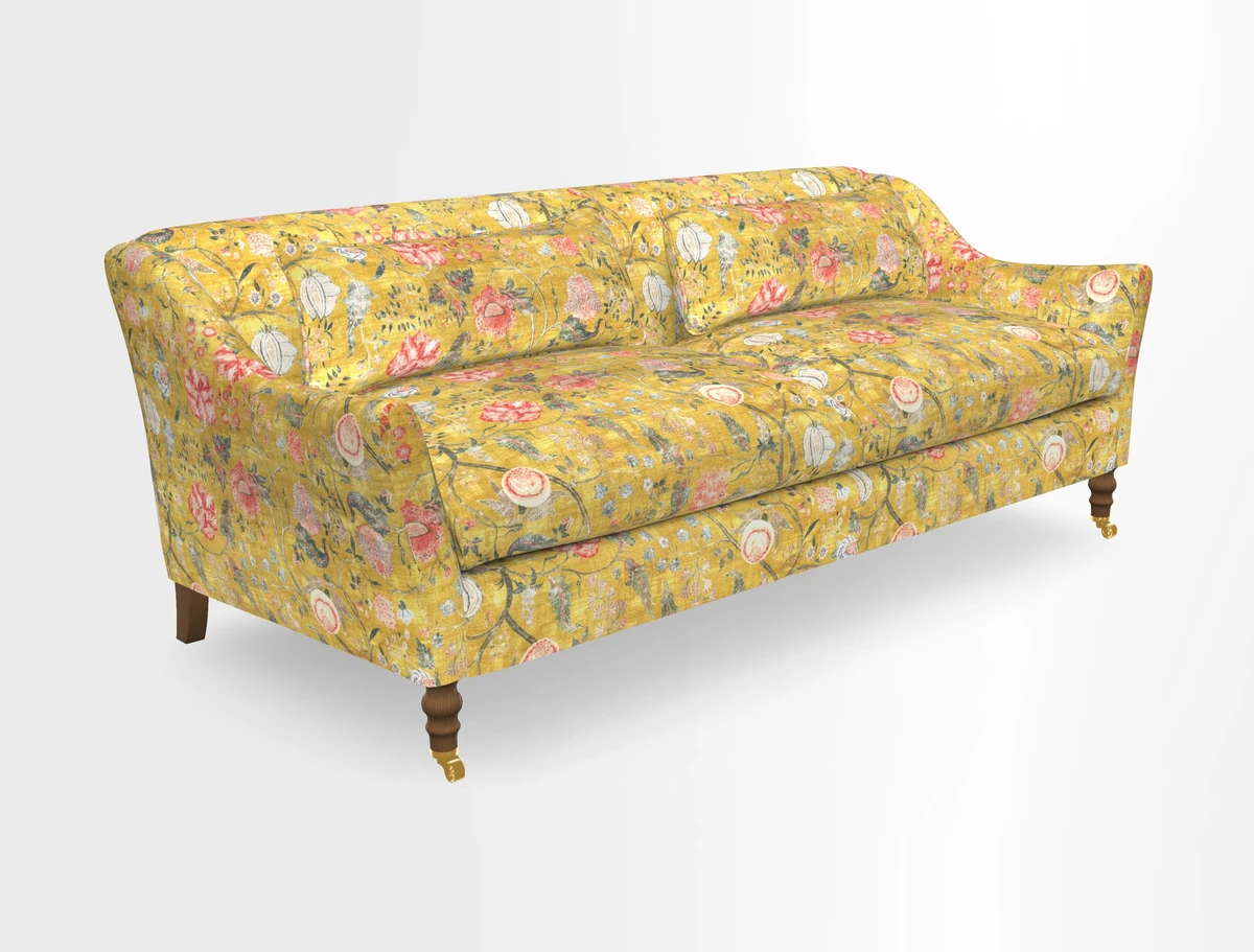 Cromer 3 Seater Sofa in RHS Botanicals Henry Moon Lions Tail Terracotta