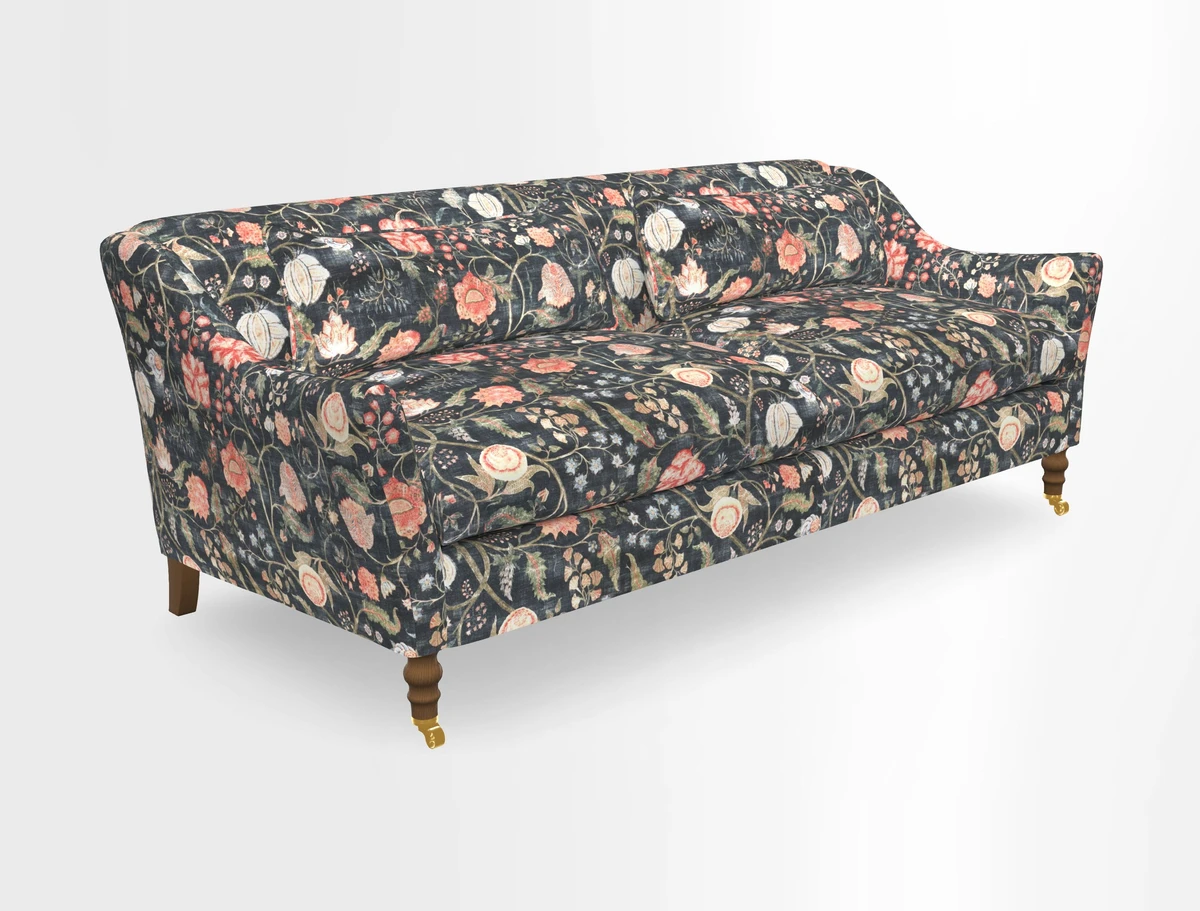 Cromer 3 Seater Sofa in RHS Botanicals Henry Moon Lions Tail Terracotta