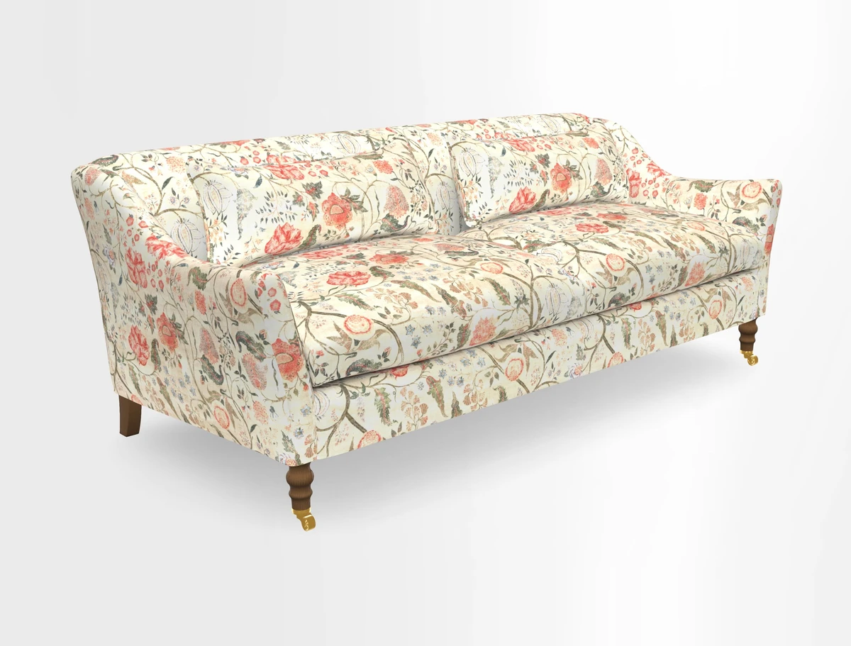 Cromer 3 Seater Sofa in RHS Botanicals Henry Moon Lions Tail Terracotta