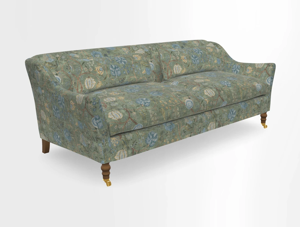 Cromer 3 Seater Sofa in RHS Botanicals Henry Moon Lions Tail Terracotta