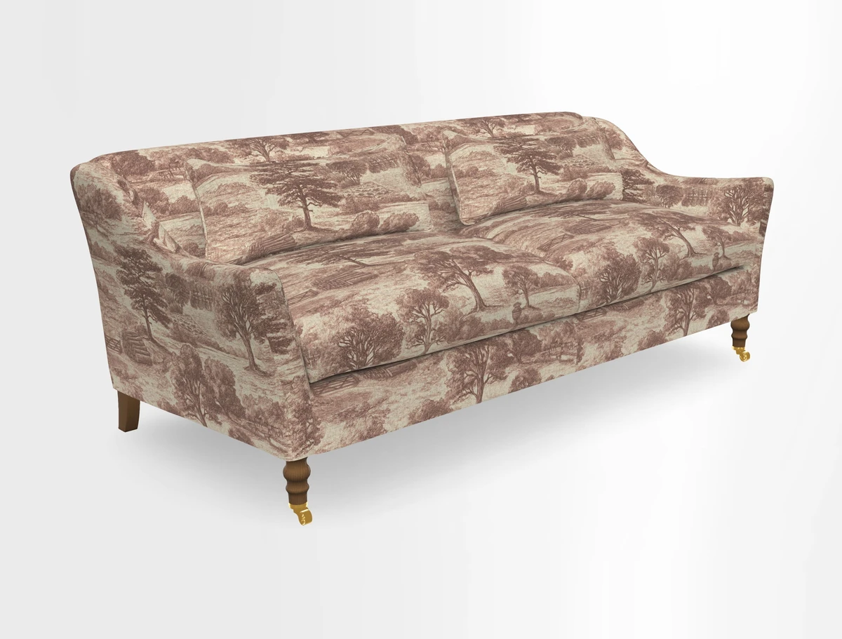 Cromer 3 Seater Sofa in RHS Botanicals Henry Moon Lions Tail Terracotta