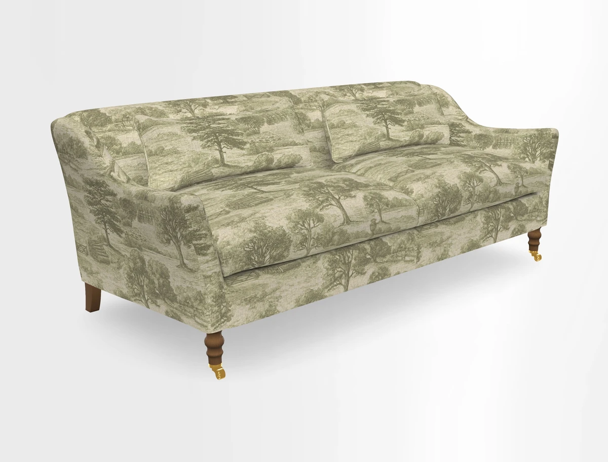 Cromer 3 Seater Sofa in RHS Botanicals Henry Moon Lions Tail Terracotta