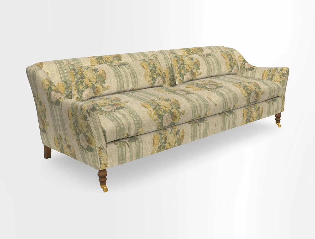 Cromer 3 Seater Sofa in RHS Botanicals Henry Moon Lions Tail Terracotta