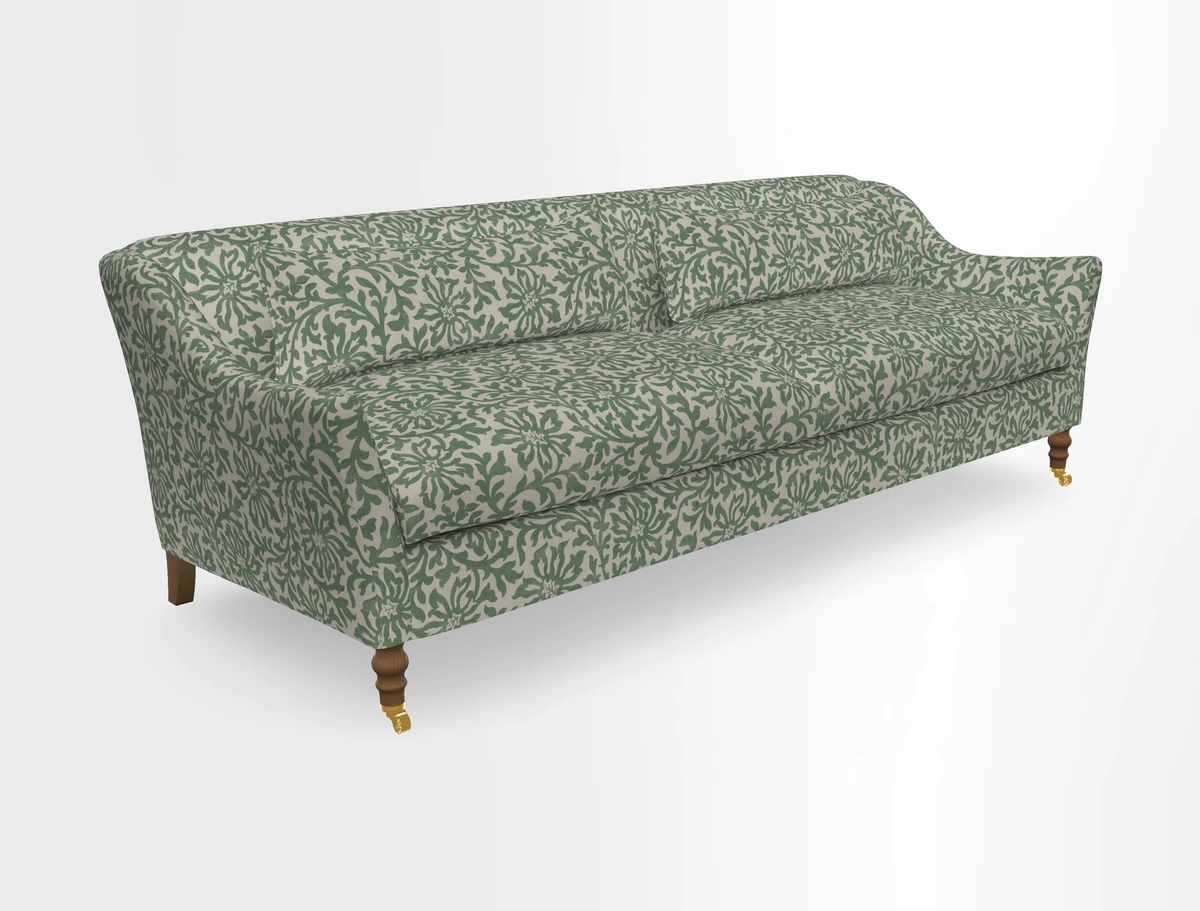 Cromer 3 Seater Sofa in RHS Botanicals Henry Moon Lions Tail Terracotta