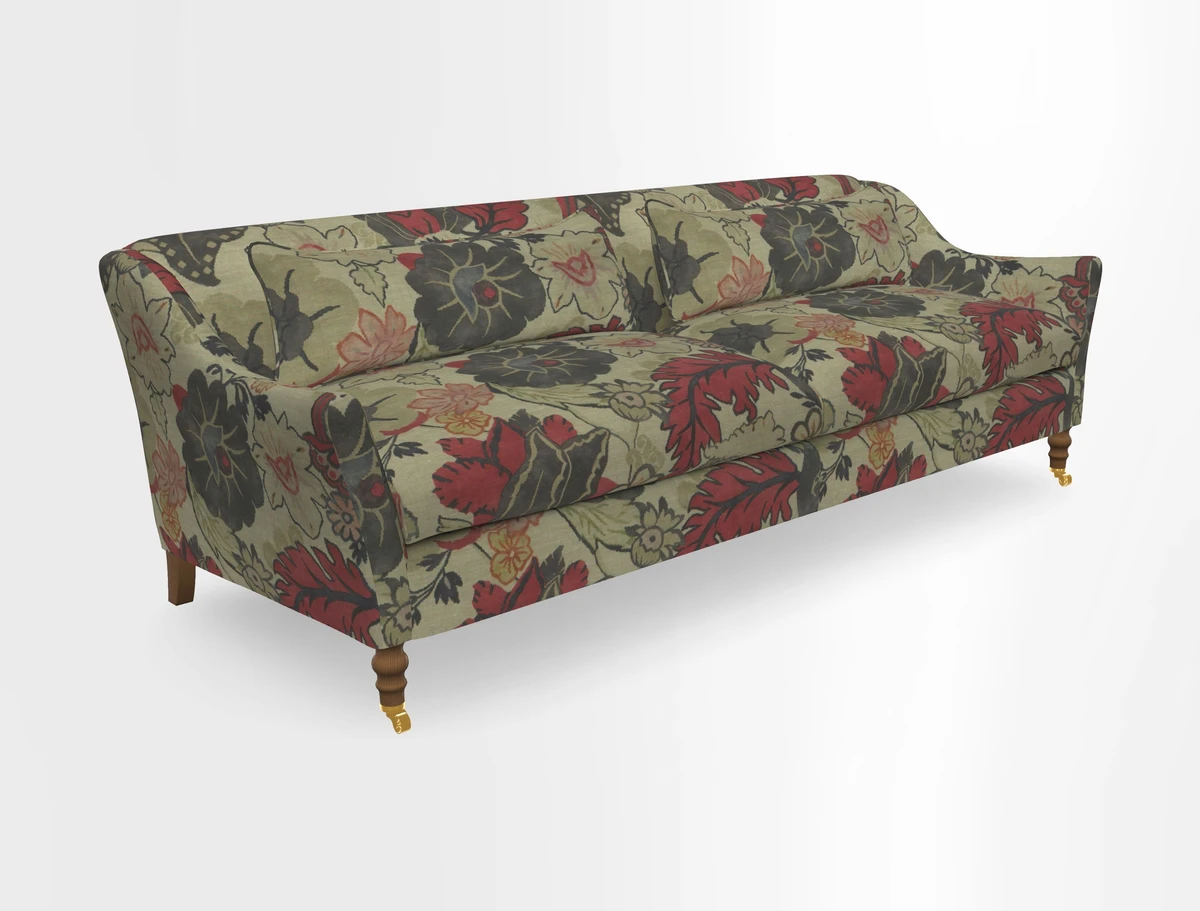 Cromer 3 Seater Sofa in RHS Botanicals Henry Moon Lions Tail Terracotta