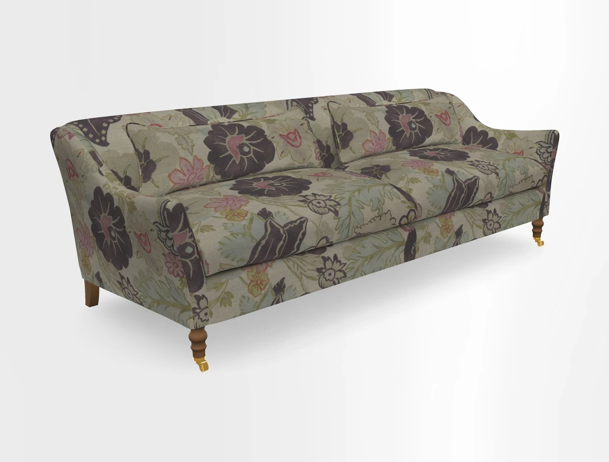 Cromer 3 Seater Sofa in RHS Botanicals Henry Moon Lions Tail Terracotta