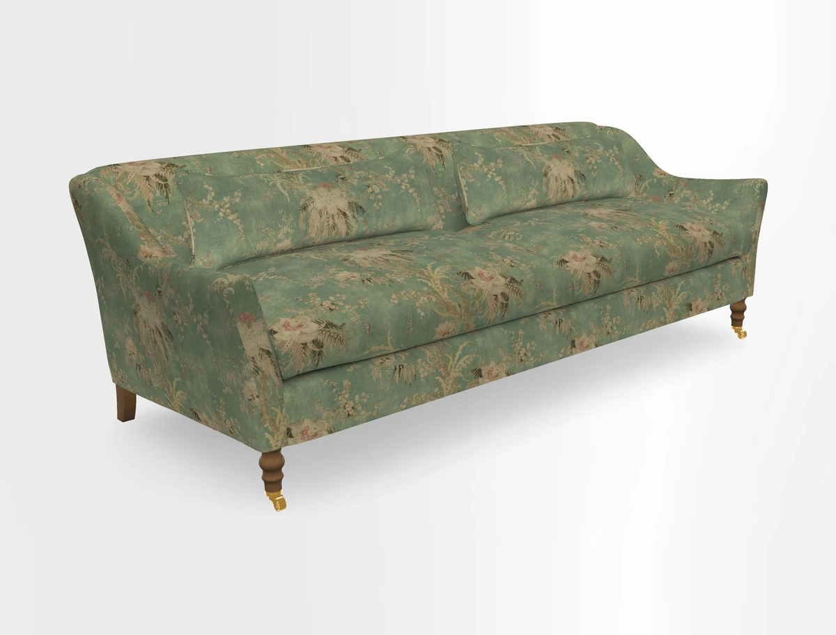 Cromer 3 Seater Sofa in RHS Botanicals Henry Moon Lions Tail Terracotta