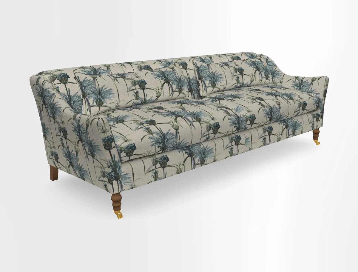 Cromer 3 Seater Sofa in RHS Botanicals Henry Moon Lions Tail Terracotta