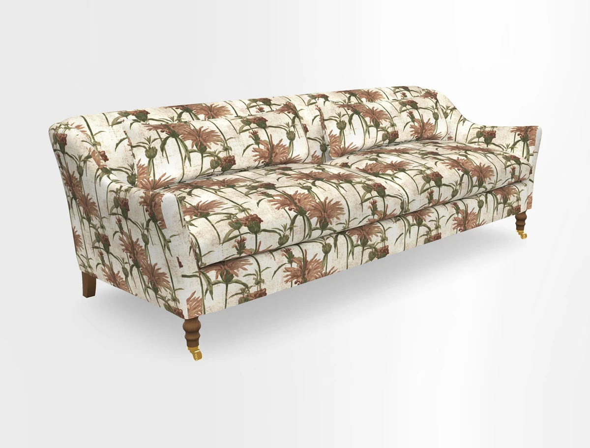 Cromer 3 Seater Sofa in RHS Botanicals Henry Moon Lions Tail Terracotta