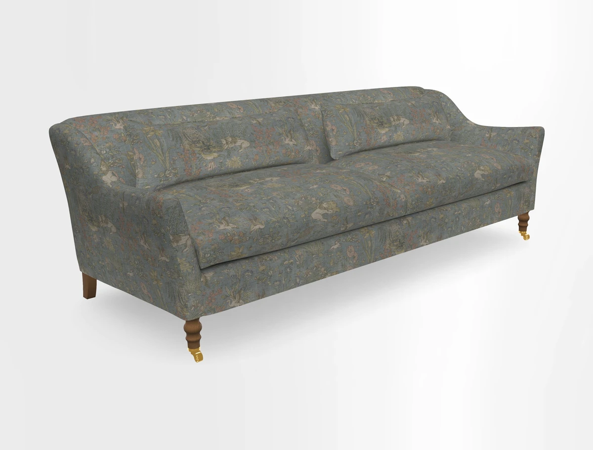 Cromer 3 Seater Sofa in RHS Botanicals Henry Moon Lions Tail Terracotta