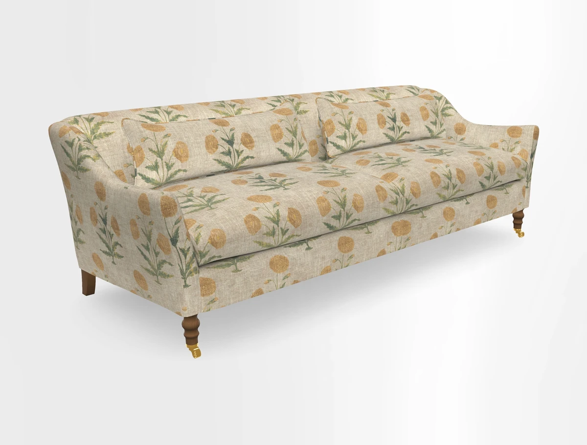 Cromer 3 Seater Sofa in RHS Botanicals Henry Moon Lions Tail Terracotta