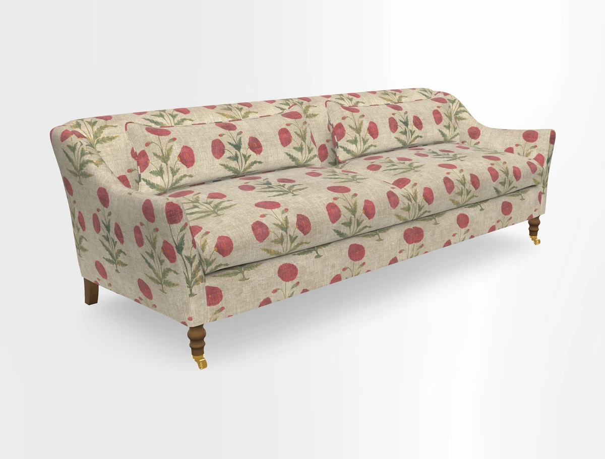 Cromer 3 Seater Sofa in RHS Botanicals Henry Moon Lions Tail Terracotta