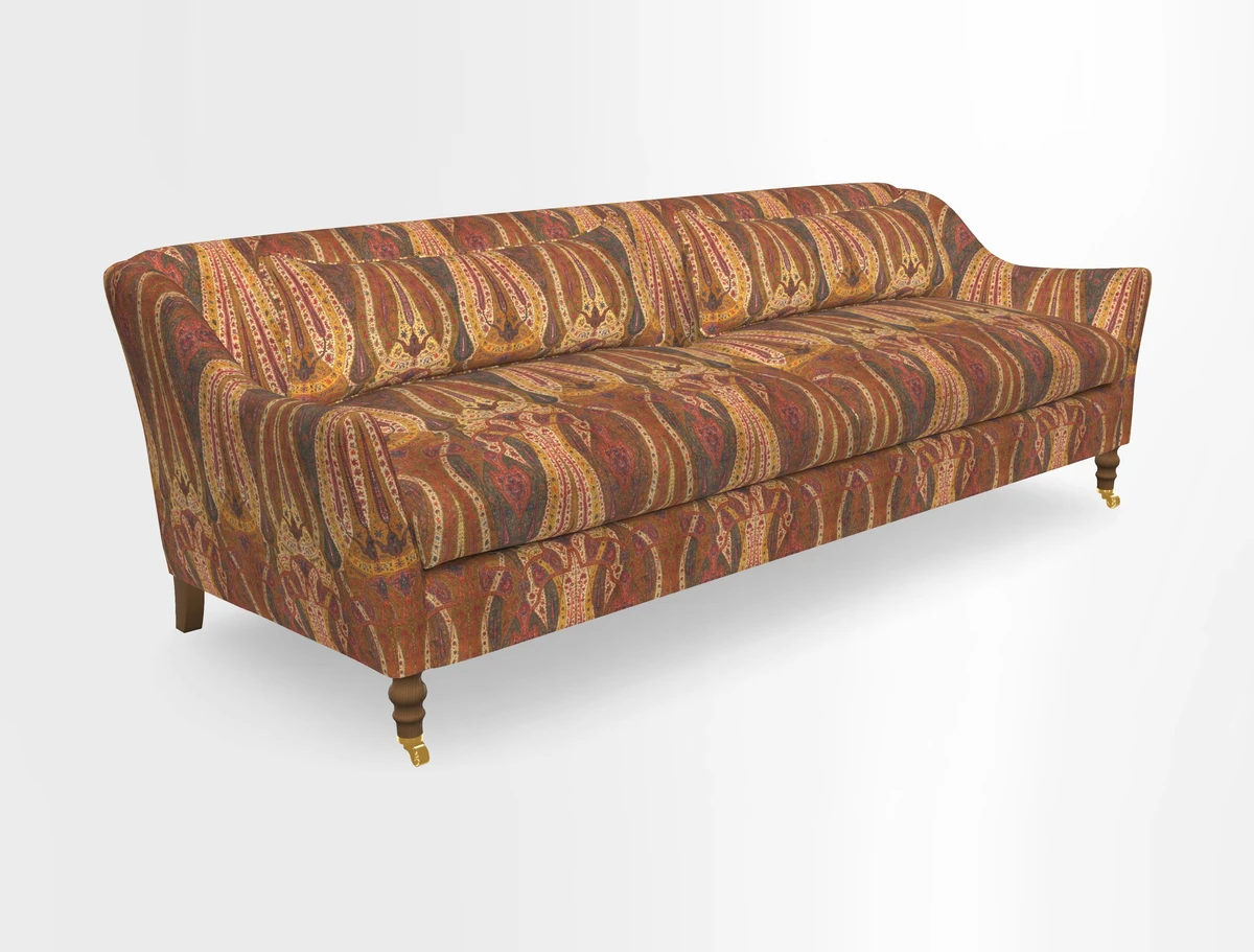 Cromer 3 Seater Sofa in RHS Botanicals Henry Moon Lions Tail Terracotta