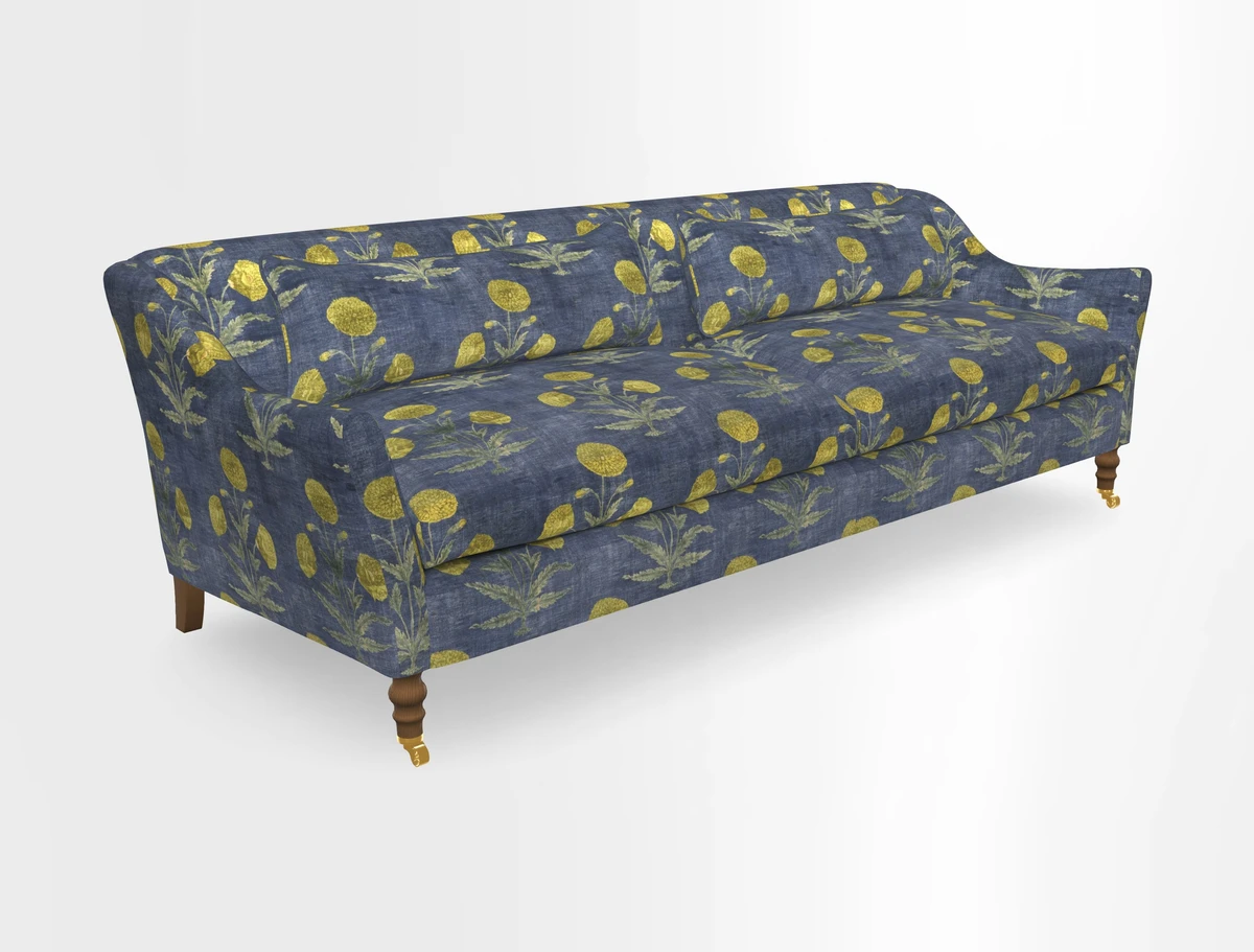 Cromer 3 Seater Sofa in RHS Botanicals Henry Moon Lions Tail Terracotta