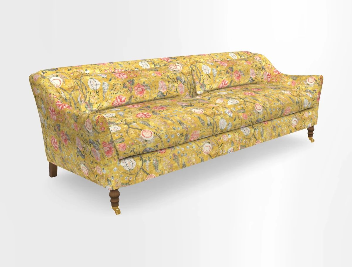 Cromer 3 Seater Sofa in RHS Botanicals Henry Moon Lions Tail Terracotta