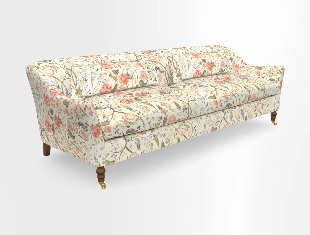 Cromer 3 Seater Sofa in RHS Botanicals Henry Moon Lions Tail Terracotta