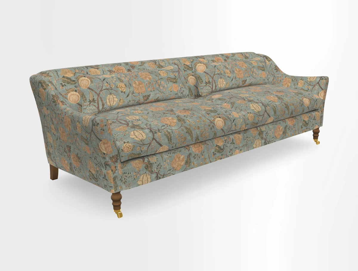 Cromer 3 Seater Sofa in RHS Botanicals Henry Moon Lions Tail Terracotta