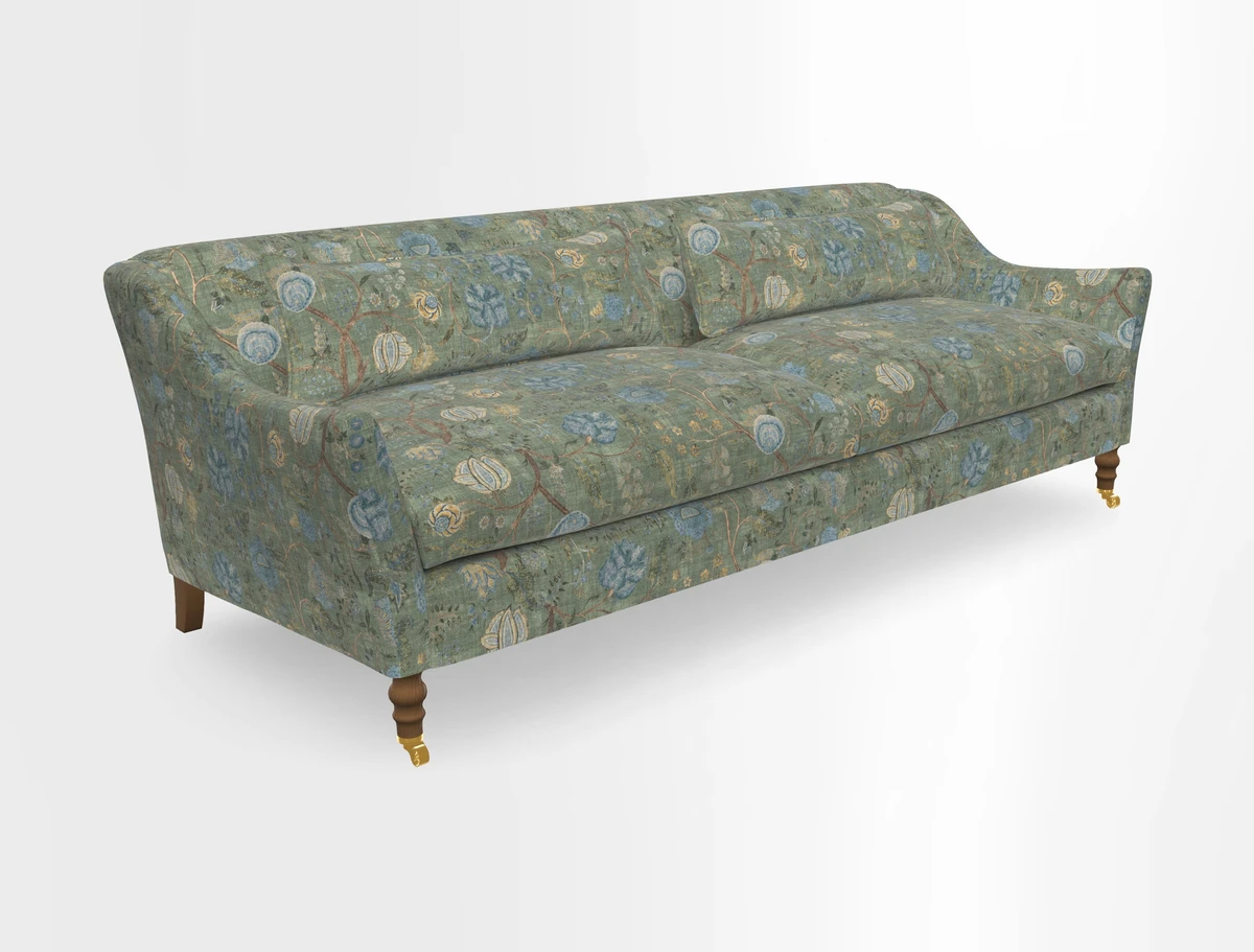 Cromer 3 Seater Sofa in RHS Botanicals Henry Moon Lions Tail Terracotta