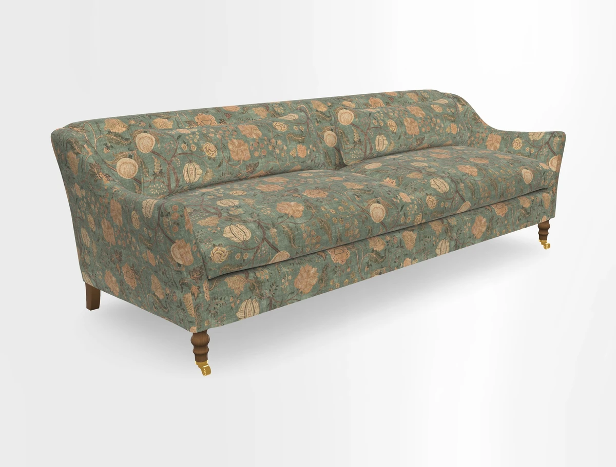 Cromer 3 Seater Sofa in RHS Botanicals Henry Moon Lions Tail Terracotta