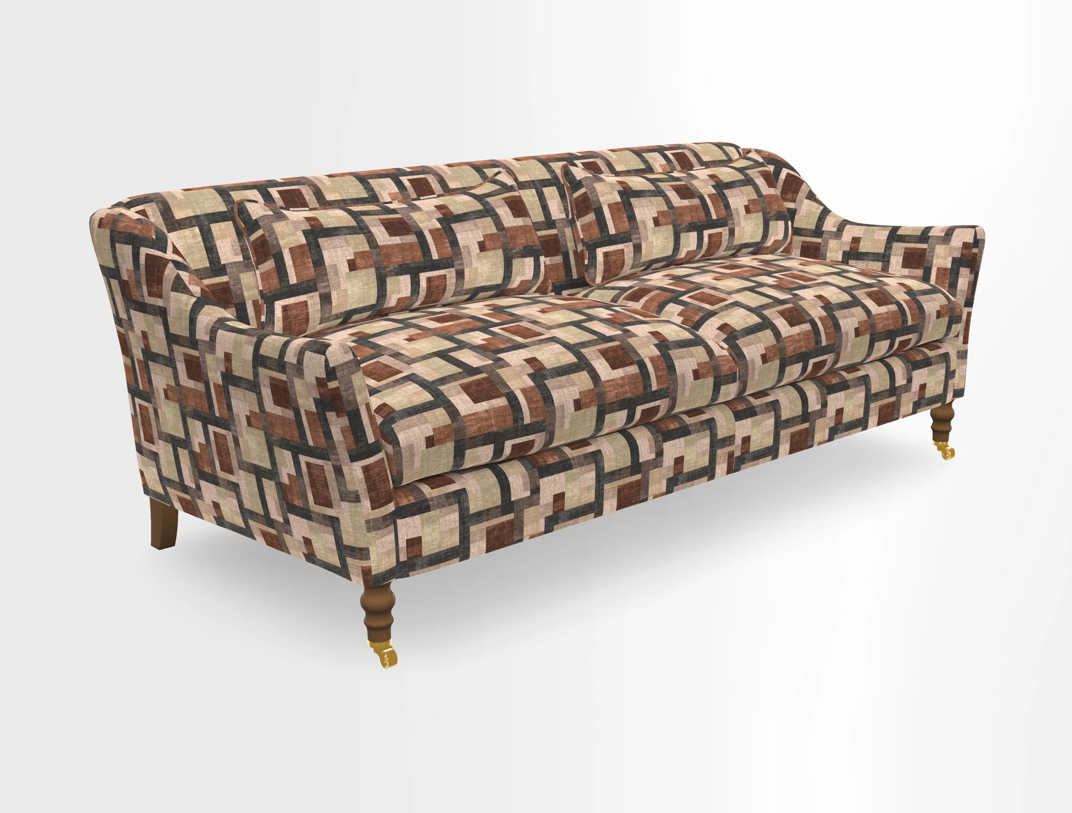 Cromer 3 Seater Sofa in RHS Botanicals Henry Moon Lions Tail Terracotta