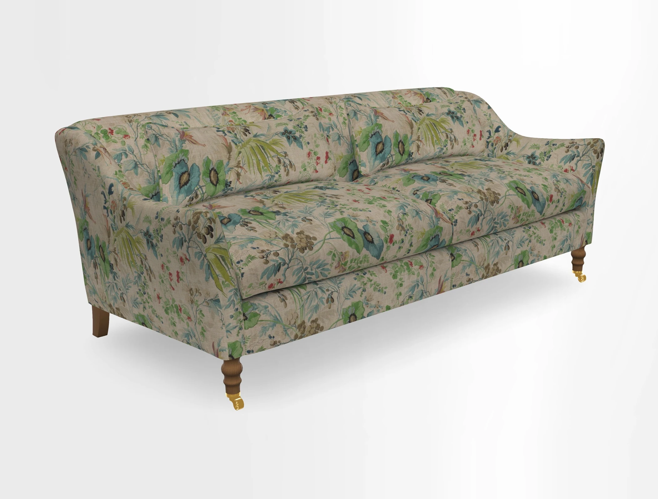 Cromer 3 Seater Sofa in RHS Botanicals Henry Moon Lions Tail Terracotta