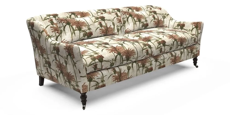 Cromer 3 Seater Sofa in RHS Botanicals Henry Moon Lions Tail Terracotta