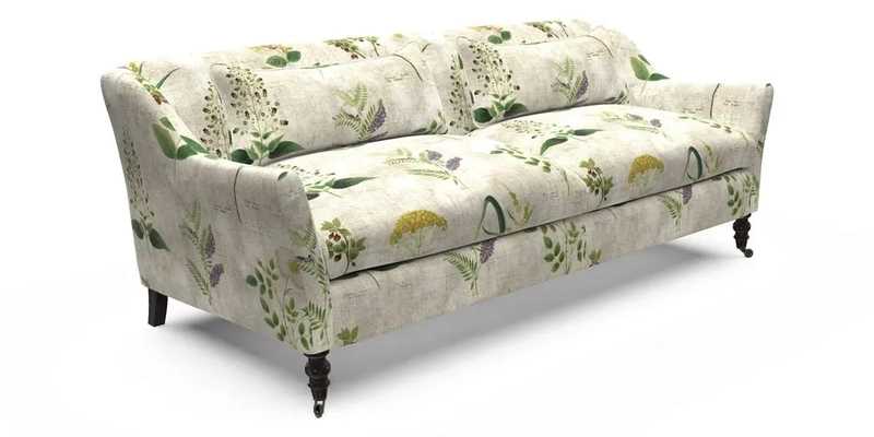 Cromer 3 Seater Sofa in RHS Botanicals Henry Moon Lions Tail Terracotta