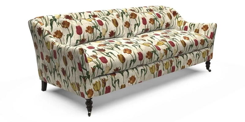 Cromer 3 Seater Sofa in RHS Botanicals Henry Moon Lions Tail Terracotta