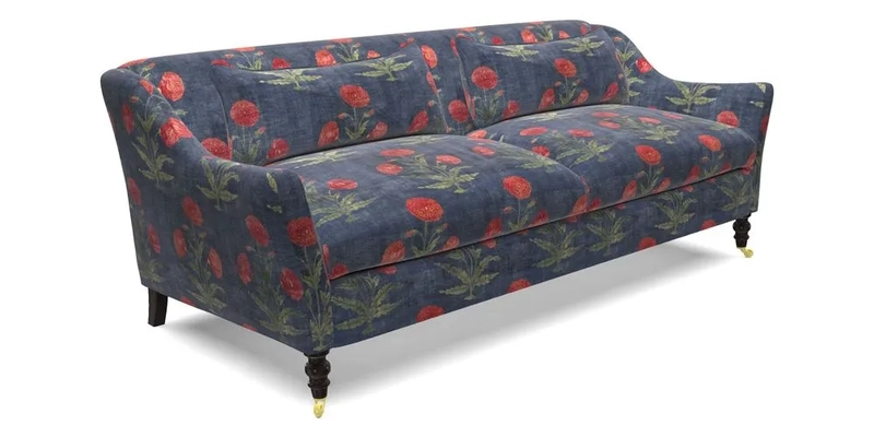 Cromer 3 Seater Sofa in RHS Botanicals Henry Moon Lions Tail Terracotta