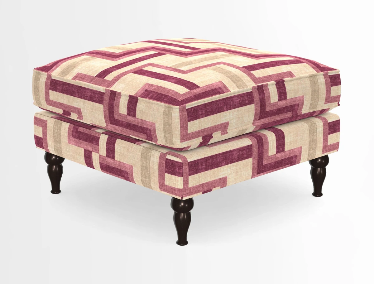 Cooksbridge Standard Footstool in Two Tone Plain Biscuit