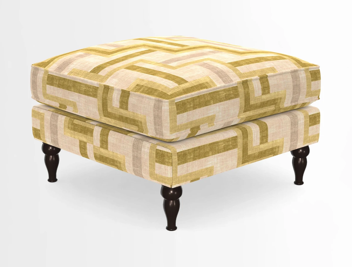 Cooksbridge Standard Footstool in Two Tone Plain Biscuit