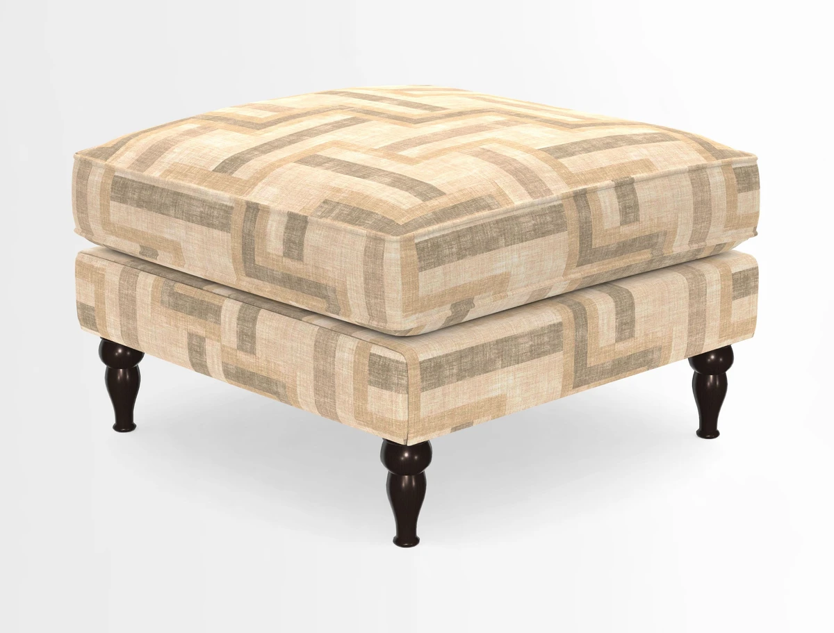 Cooksbridge Standard Footstool in Two Tone Plain Biscuit