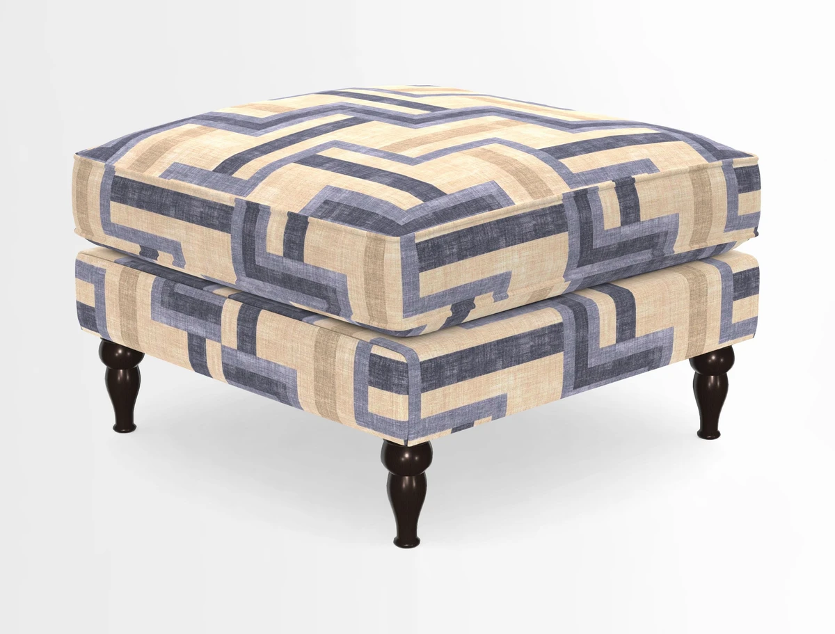 Cooksbridge Standard Footstool in Two Tone Plain Biscuit