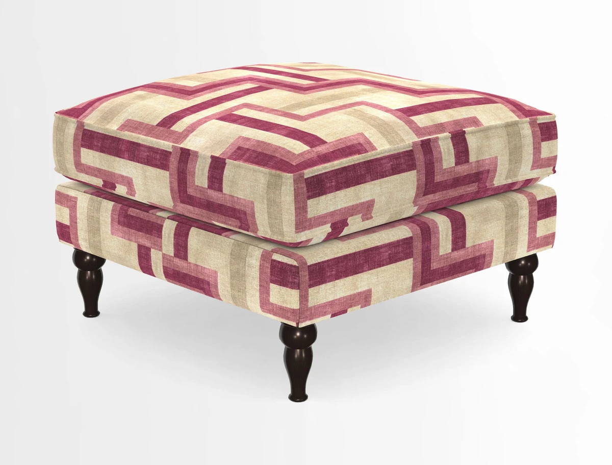 Cooksbridge Standard Footstool in Two Tone Plain Biscuit