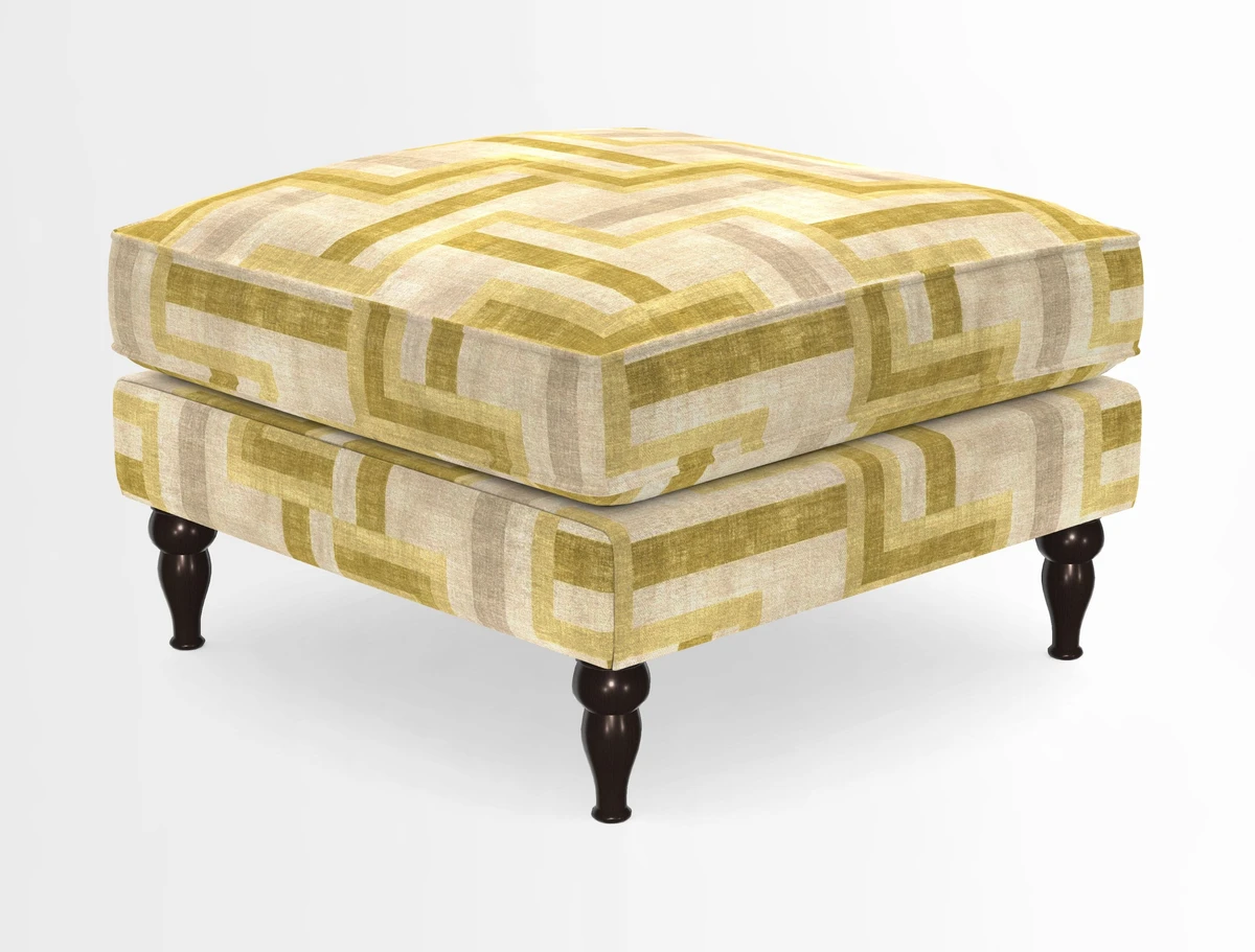 Cooksbridge Standard Footstool in Two Tone Plain Biscuit