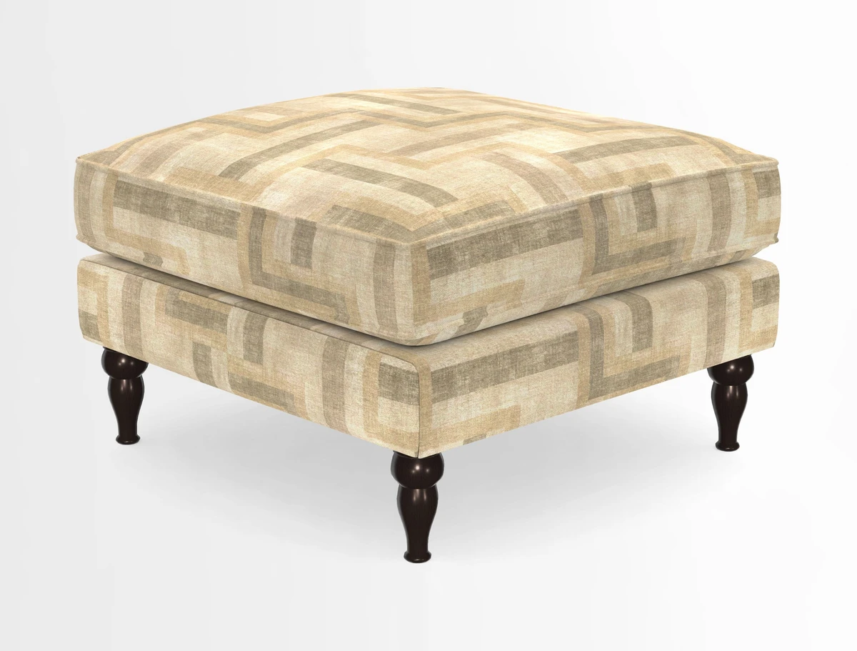 Cooksbridge Standard Footstool in Two Tone Plain Biscuit