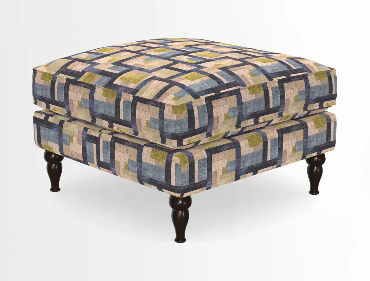 Cooksbridge Standard Footstool in Two Tone Plain Biscuit