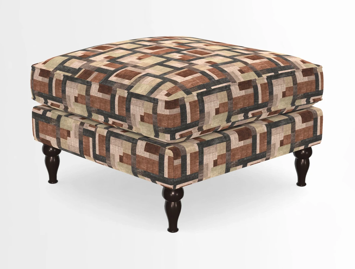 Cooksbridge Standard Footstool in Two Tone Plain Biscuit