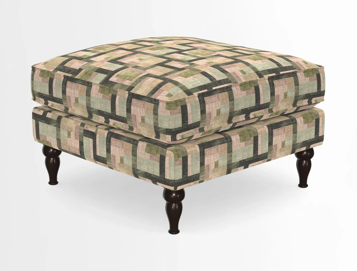 Cooksbridge Standard Footstool in Two Tone Plain Biscuit
