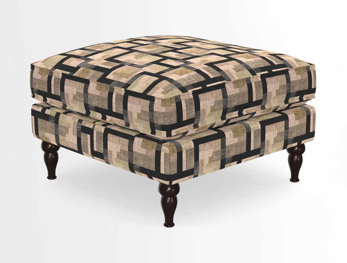 Cooksbridge Standard Footstool in Two Tone Plain Biscuit
