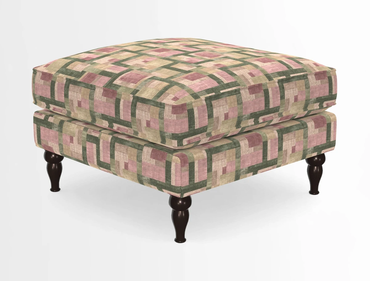 Cooksbridge Standard Footstool in Two Tone Plain Biscuit