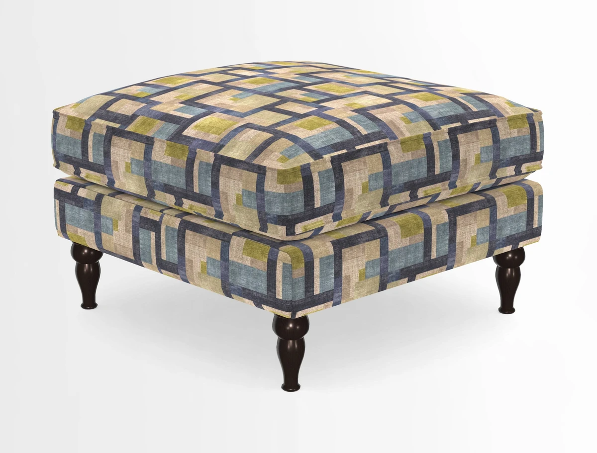 Cooksbridge Standard Footstool in Two Tone Plain Biscuit
