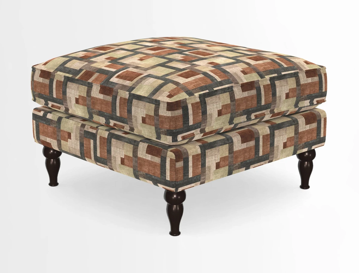 Cooksbridge Standard Footstool in Two Tone Plain Biscuit